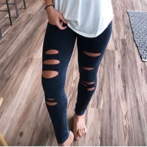LAURIEBelles Black Distressed Leggings